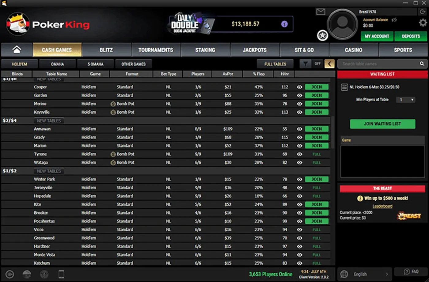 Black Chip Poker poker client — real screenshot 2