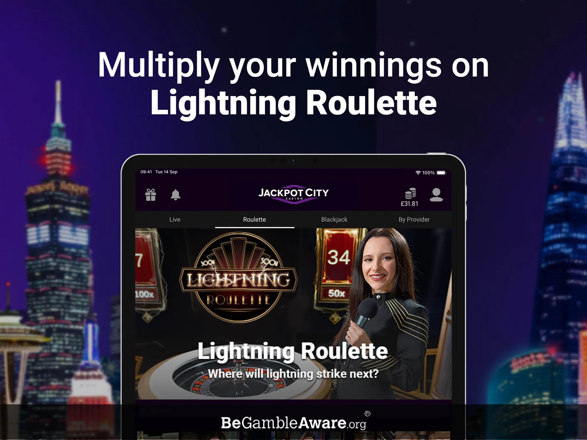 Jackpot City casino client — real screenshot 1